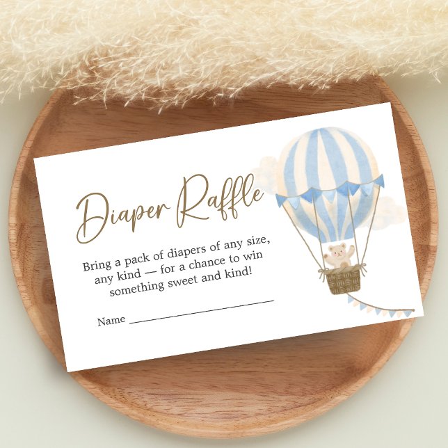 Carte D'accompagnement Blue Boho Bear Baby Shower Diaper Raffle (Oh Baby Bear Baby Shower Diaper Raffle)