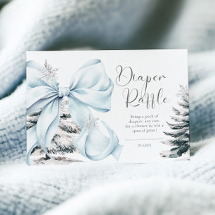Carte D'accompagnement Blue Bow Baby It Cold Outside Baby Diaper Raffle