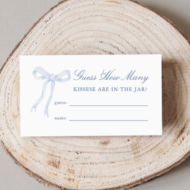 Carte D'accompagnement Blue Bow Devine Combien De Fêtes des mariées Jeu (Créateur téléchargé)
