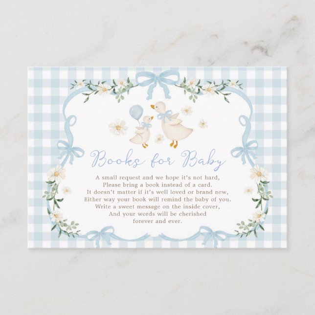 Carte D'accompagnement Blue Bow Silly Goose Books for Baby Boy (Devant)