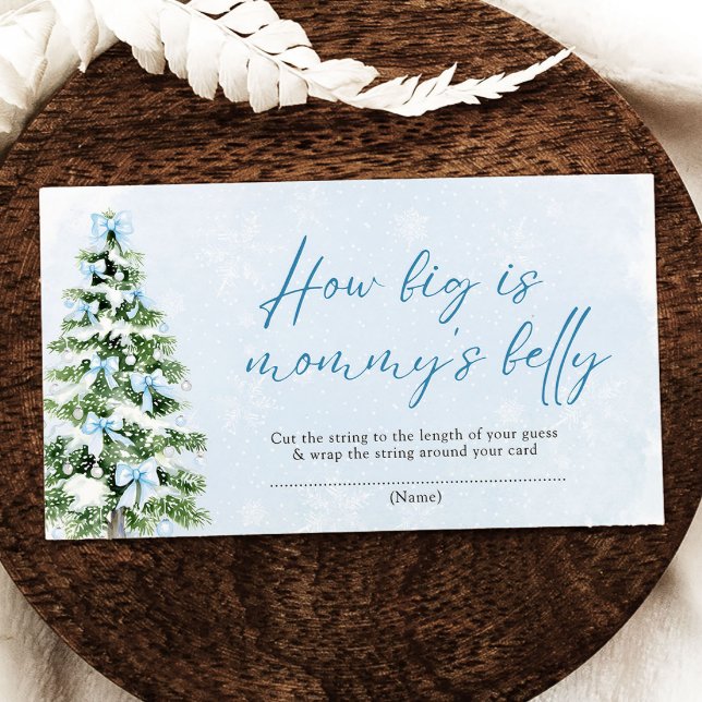 Carte D'accompagnement Blue Bows Christmas How Big is Mommy's Belly Game (Blue Blue Bows Christmas How Big is Mommy's Belly Game)