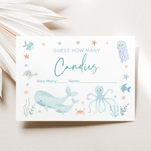 Carte D'accompagnement Blue Boy Under the Sea Devine Combien de parties