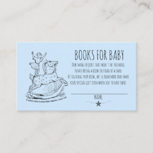 Carte D'accompagnement Blue Boy Whimsical Baby shower Livres Pour Bébé