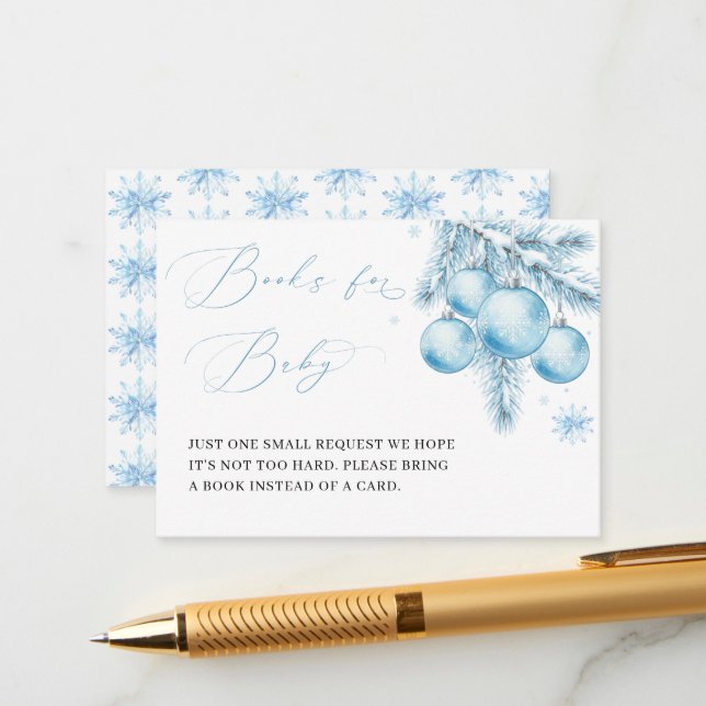 Carte D'accompagnement Blue Christmas Winter Boy Books for Baby (Devant/Arrière en situation)