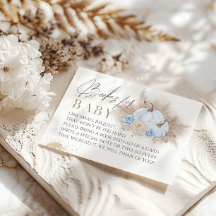 Carte D'accompagnement Blue Citrouille Fall floral Pampas Baby shower Liv