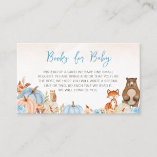 Carte D'accompagnement Blue Citrouille Woodland Baby showers Livres pour
