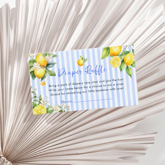 Carte D'accompagnement Blue Citrus Lemon Ciao Baby Diaper Raffle Card (Blue Citrus lemons Ciao Baby Diaper Raffle card)