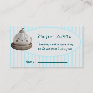 Carte D'accompagnement Blue Cute Dumpling Diaper Raffle Enclosure Card