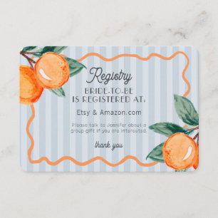 Carte D'accompagnement Blue Cutie Pastel Citrus Registre Mariage Insertio