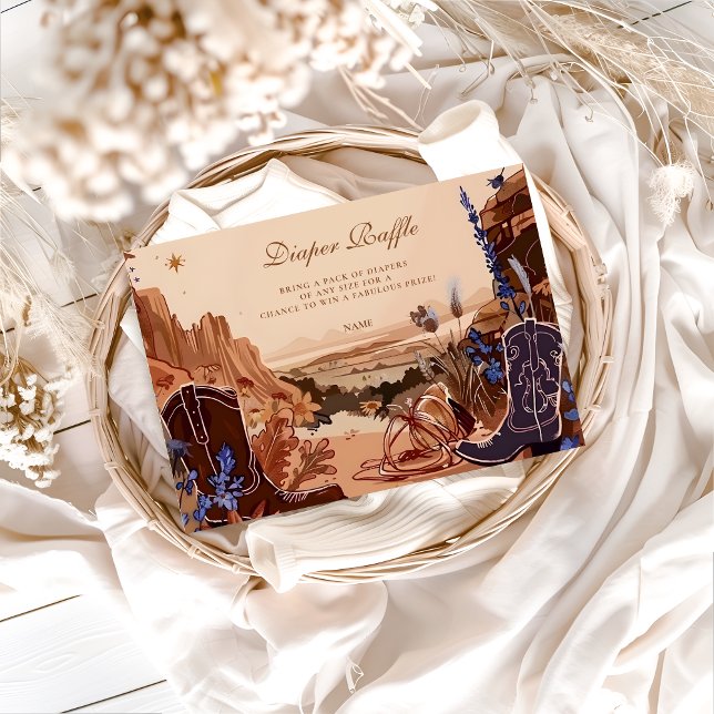 Carte D'accompagnement Blue Desert Western Diapper Raffle (Créateur téléchargé)