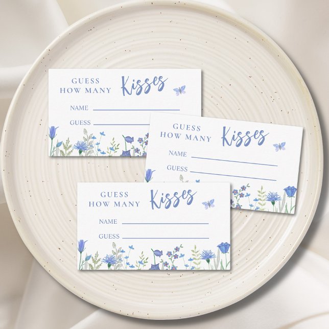 Carte D'accompagnement Blue Devis Combien De Baisers Fête des mariées Jeu (Créateur téléchargé)