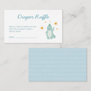 Carte D'accompagnement Blue Dinosaur Stars Garçon Bébé Déchets Raffle