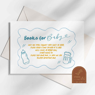 Carte D'accompagnement Blue Doodle Baby prépare des livres pour bébé