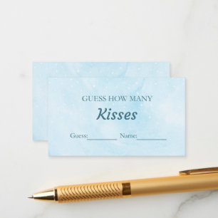 Carte D'accompagnement Blue Dreamy Devinez combien de baisers jeu nuptial