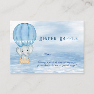 Carte D'accompagnement Blue Elephant Hot Air Baby shower