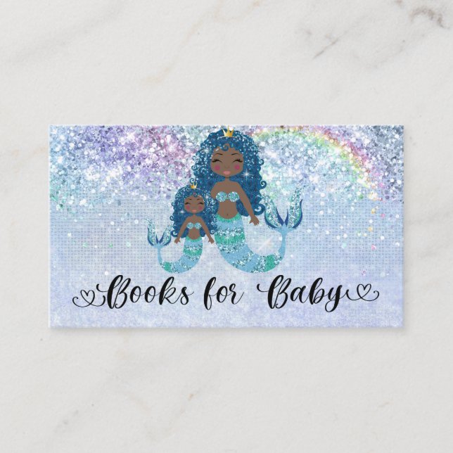 Carte D'accompagnement Blue Ethnic Mermaids Under the Sea Livres pour béb (Devant)