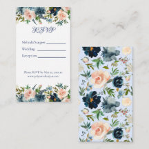 Blue Floral Watercolor Multi Event Details Card