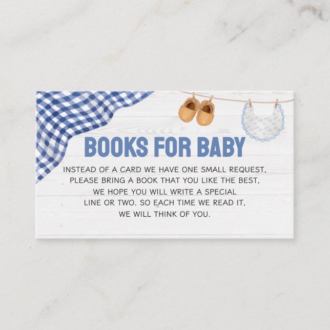 Carte D'accompagnement Blue Football Baby Shower Books for Baby (Devant)