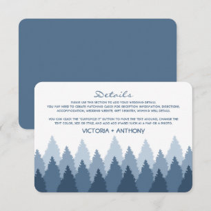 Carte D'accompagnement Blue Forest Range Woodland Détails du Mariage