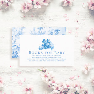 Carte D'accompagnement Blue French Country Farm Animal Books for Baby