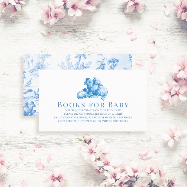 Carte D'accompagnement Blue French Country Farm Animal Books for Baby (Créateur téléchargé)