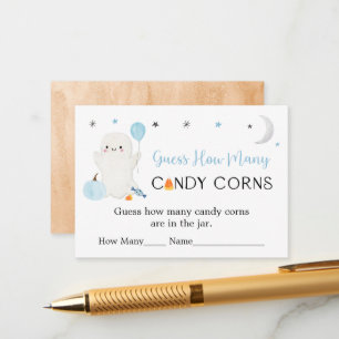 Carte D'accompagnement Blue Ghost Halloween Devinez Combien De Jeu