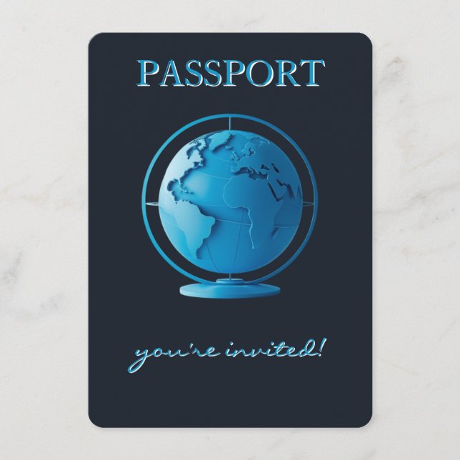 Carte D'accompagnement Blue Globe Passport Travel Diaper Raffle (Devant)