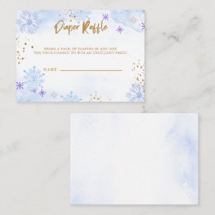 Carte D'accompagnement Blue Gold Snowflakes Baby shower Déchets Raffin