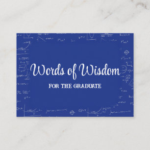 Carte D'accompagnement Blue Graduate Words of Wisdom Conseil