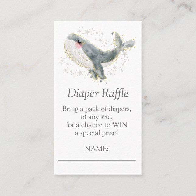 Carte D'accompagnement Blue Grey Gold Cute Whale Livres pour Baby shower (Devant)