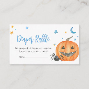 Carte D'accompagnement Blue Halloween Ghost Little Boo Diaper Raffle