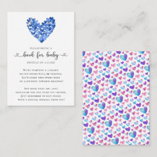 Carte D'accompagnement Blue Hearts Boys Chérie Douche Livre pour bébé