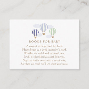 Carte D'accompagnement Blue Hot Air Balloons Livres pour Baby Enfermer vo