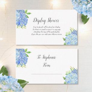 Carte D'accompagnement Blue Hydrangea Botanical Bridal Display Douche