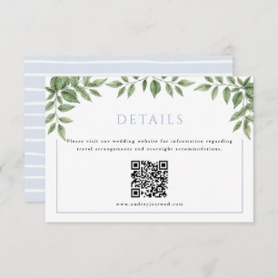 Carte D'accompagnement Blue Hydrangea Horizontal Detail avec code QR