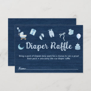 Carte D'accompagnement Blue Jean Baby Denim Baby shower Déchets Raffle