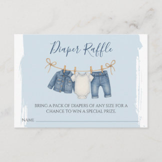 Carte D'accompagnement Blue Jean Baby shower Déchets Raffle