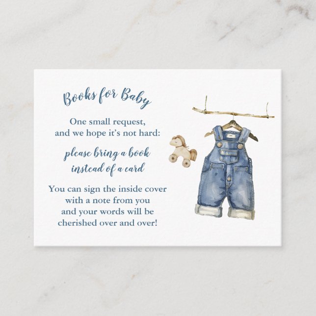 Carte D'accompagnement Blue Jean Baby shower Livres pour Baby Card (Devant)