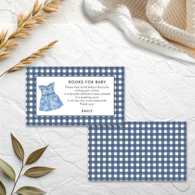Carte D'accompagnement Blue Jean Dress Gingham Girl Books For Baby (Créateur téléchargé)