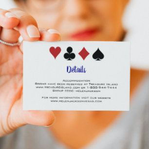 Carte D'accompagnement Blue Las Vegas Casino Card Convient au Mariage Dét
