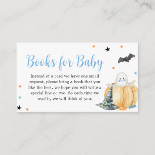 Carte D'accompagnement Blue Little Boo Citrouille Halloween Livres pour b