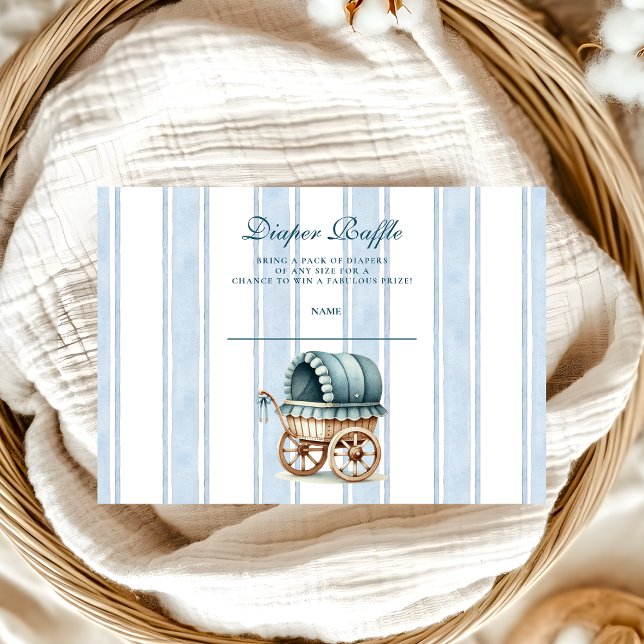 Carte D'accompagnement Blue Little Cowboy Modern Western Diapper Raffle (Créateur téléchargé)