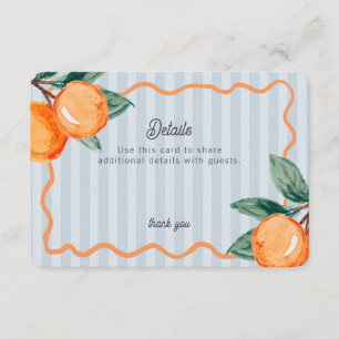 Carte D'accompagnement Blue Little Cutie Pastel Citrus Détails Insérer