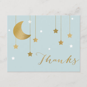 Carte D'accompagnement Blue Moon et Stars Flat Merci Note
