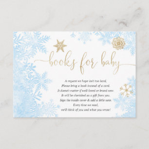 Carte D'accompagnement Blue or snowflake garçon baby shower demande de ré