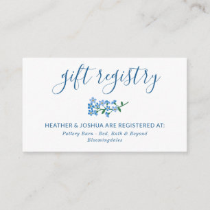 Carte D'accompagnement Blue Oubliez-Moi Pas Calligraphie Registre Cadeau