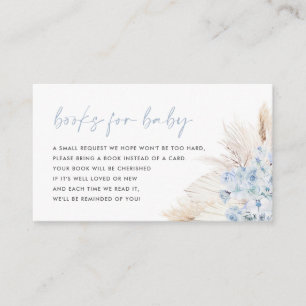 Carte D'accompagnement Blue Pampas Grass Books For Baby Card