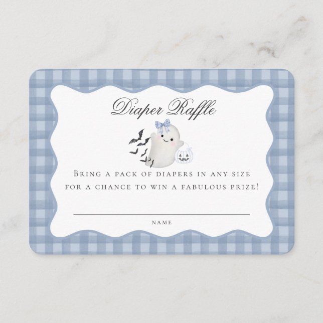 Carte D'accompagnement Blue Pastel Little Boo Ghost Diaper Raffin Inserti (Devant)