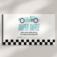 Blue Race Car Baby shower Déchets Raffle