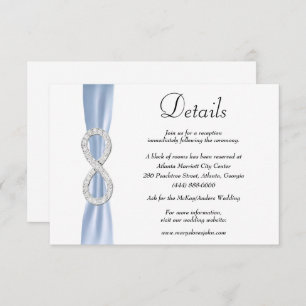 Carte D'accompagnement Blue Ribbon Diamond Infinity Détails du Mariage